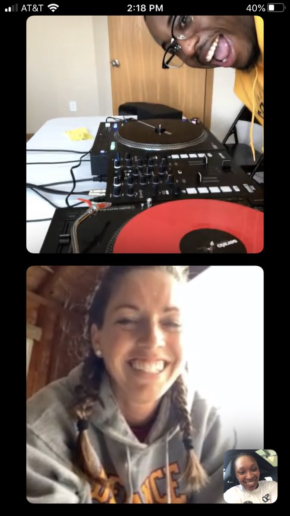 _Coach_TJewell's tweet photo. Shout out to my workout partner @CoachMolly_UDM and our private live DJ @CoachAaronHorn ! We got it in today.. a little support and motivation goes a long way. #QuarantineChronicles #FriendsInAllPlaces https://t.co/DyLaqtu6Sn
