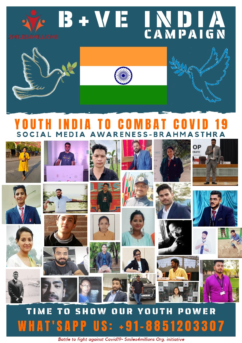 Agra_sahar's tweet photo. #WorkFromHomeForTheNation🇮🇳
#IndianYouthInitiative #MakeOurNation #BPositive #WeSupportOurNation
B+VE India Campaign: An initiative by Smiles4millions Organization to fight against Covid 19 through Social Media. We the youth are taking charge to Work from Home for the Nation. https://t.co/WYEn1bx8gQ