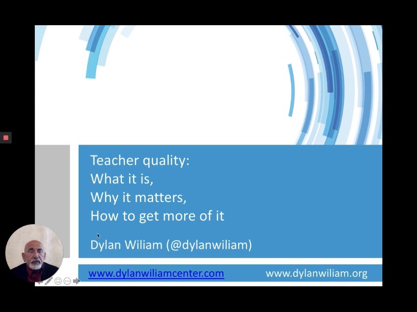 TeamTait's tweet photo. Very interesting and thought provoking discussion from @dylanwiliam on evaluating teacher quality as part of @researchEDDHS this weekend ๐จ๐ผโ๐ซ #ResearchEdDurringtonLoom https://t.co/LyyNloDKrH