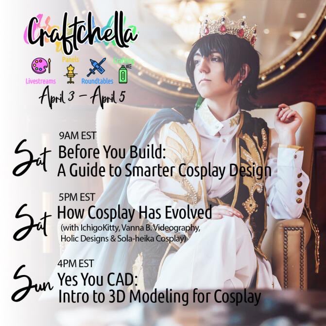 StarsCassiopeia's tweet photo. Live on @Craftchella at 4 PM EST (in 20 mins!) with an Intro to 3D Modeling and a @adskFusion360 demo! #cosplay #3dmodeling 

The chat has also insisted on fun hats, so you may see the ghost of my  goofy headwear changing my gear from time to time... ;D https://t.co/Wcdow3YAJ3