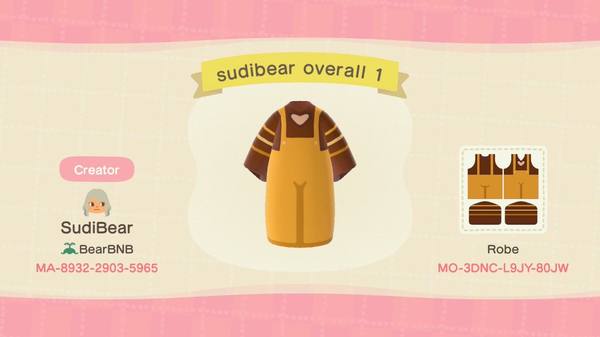 SudiBearArt's tweet photo. ✨✨🍑 Hey I’m back with another outfit that has two color variations! Also Ellie is BABY 🍑✨✨

#animalcrossingpattern #sudibearpattern #acnhpattern #AnimalCrossing           #ACNH           #NintendoSwitch #acootd #ootdac #AnimalCrossingDesigns https://t.co/MD0SsUNkHz