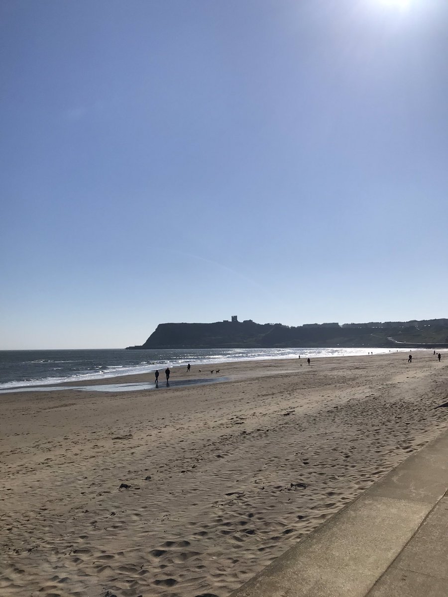 hampton696's tweet photo. Out for our exercise today! Loved seeing the sea again! Neve seen north bay so quiet!#StayHomeSaveLives #IsolationLife #NHSThankYou #Scarborough https://t.co/vWJ0yBXrod