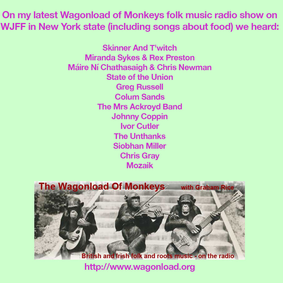WagonloadOfFolk's tweet photo. On today's show: @SkinnerTwitch @sykesbass @mairenichathasa #ChrisNewman @BrooksRedGuitar @boohewerdine @GregRCiaranA #ColumSands #MrsAckroydBand @coppin_johnny @ivor_cutler @TheUnthanks @Siobhan_Miller #ChrisGray #Mozaik 
@JaneBrace
@BirnamCD

More at https://t.co/brjXvNUTzj https://t.co/TpFit5JS5r