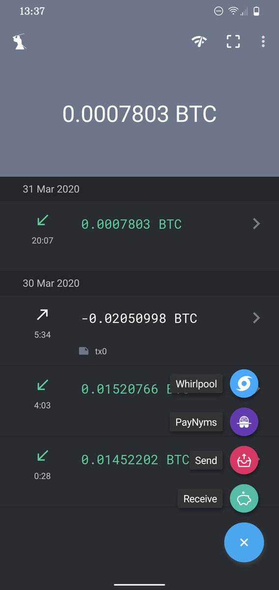 3/11 After making your initial deposit into your  @SamouraiWallet you can select the Whirlpool icon, Mix UTXOs, & select which UTXOs to mix.