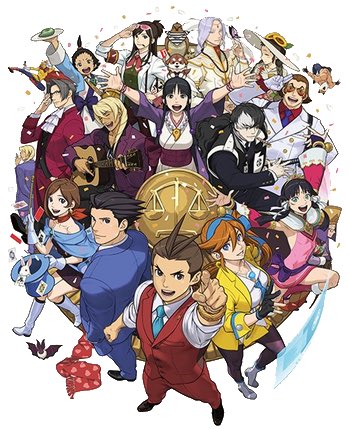 ace attorney! a super long series that's definitely a good and entertaining time spender. i will not lie the idea of playing as a defence attorney may seem boring but its honestly really good and all the characters are so funstan apollo, trucy, and klavier