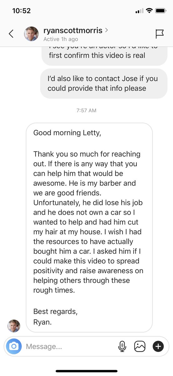 This morning, he responded.And just like the video, on the surface it seems nice, but my gut is in full alarm.