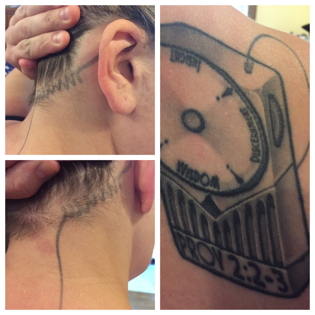 SwearFilms's tweet photo. The Scripture referenced in my tattoo says “Tune your ear to Wisdom.” I didn’t realize that in 2020, we would be “tuning in” for Easter this year, via online services. If you don’t have a church to “tune into” this Easter, you can come to mine. https://t.co/uEkgSpR12h https://t.co/UKVgXsdFVg