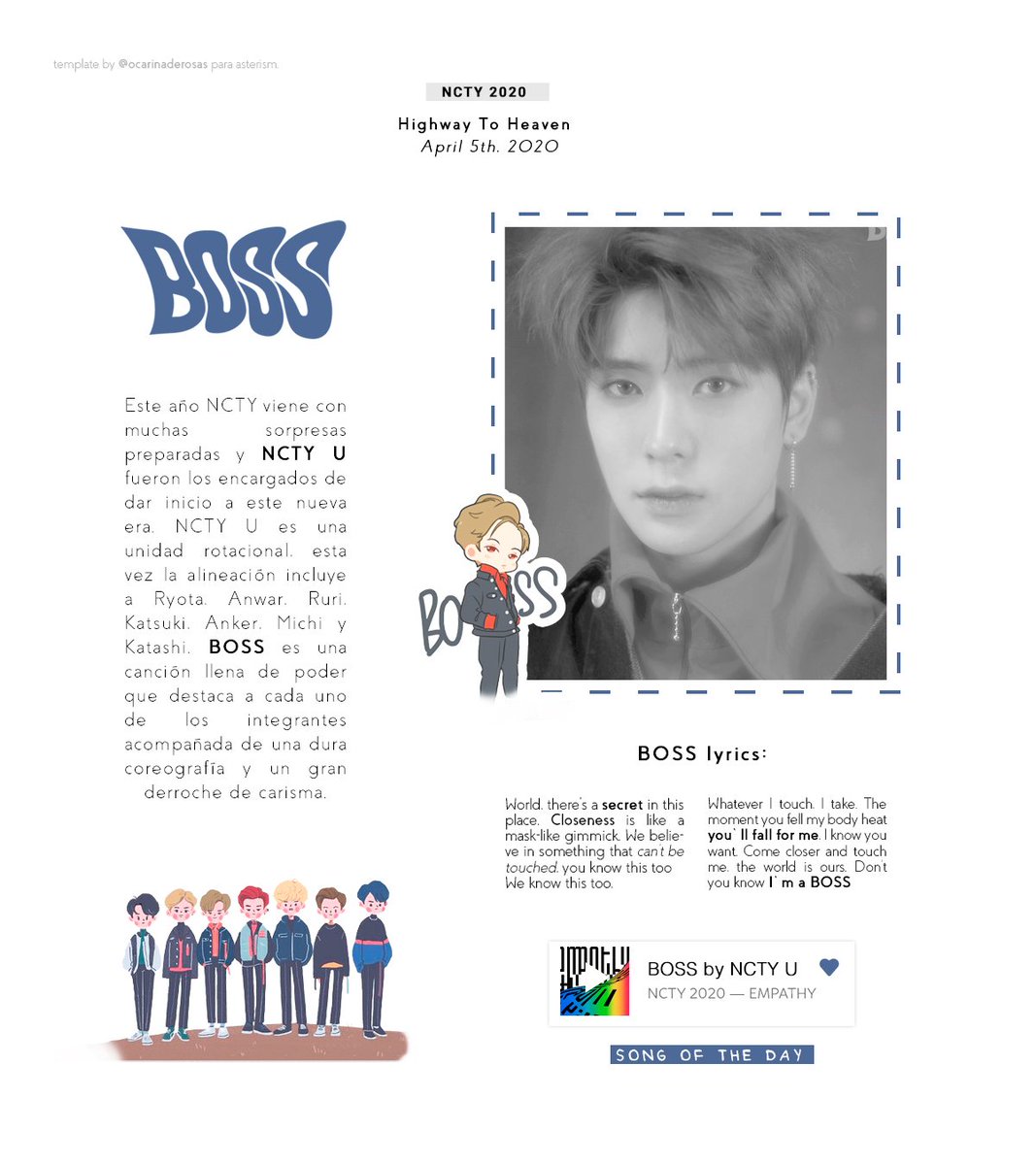 bluemingboy's tweet image. ㅤ
ㅤ[...] 𝖠𝗉𝗋𝗂𝗅 𝟧𝗍𝗁, 𝟤𝟢𝟤𝟢. — Throwback
ㅤto 𝗡𝗖𝗧𝗬 𝐮 comeback w/ 𝐁𝐎𝐒𝐒 :
ㅤ› 老板 · ❛❛Whatever I touch, I take.
ㅤThe moment you feel my body's
ㅤheat, you'll fall for me.

ㅤㅤㅤ #NEOBOSSES #NCTY2020.
ㅤ