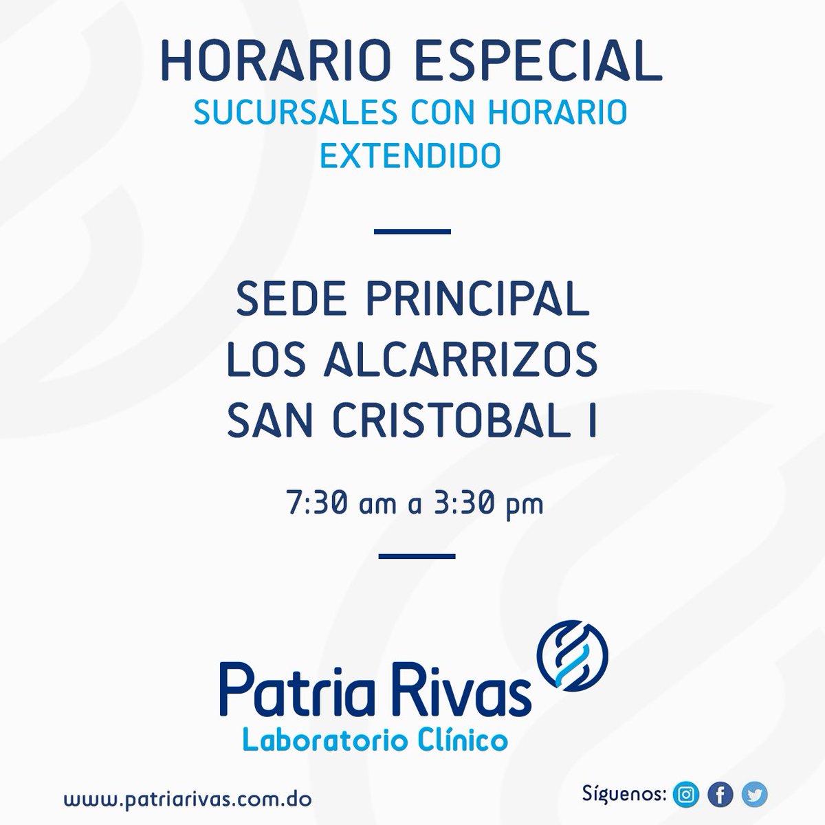 LabPatriaRivas1's tweet photo. Sucursales con horario extendido. | #labpatriarivas https://t.co/bTMW6JQjPL