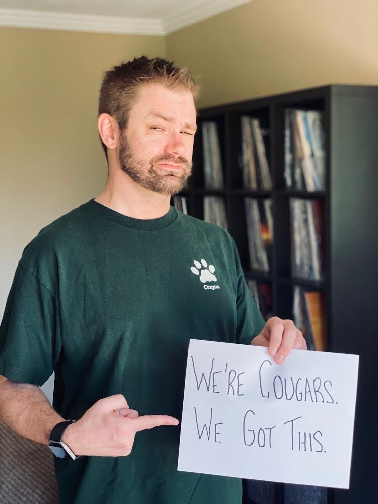Clague Social Studies Teacher Mr. Aaron Wiens  is “All In”!