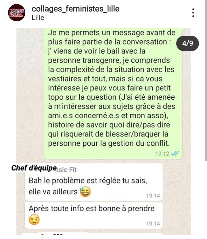 lecoindeslgbt's tweet photo. La transphobie au sein d'un club Basic Fit, révélée par collages_feministes_lille !
À partager ! https://t.co/TQdoE4mlFH