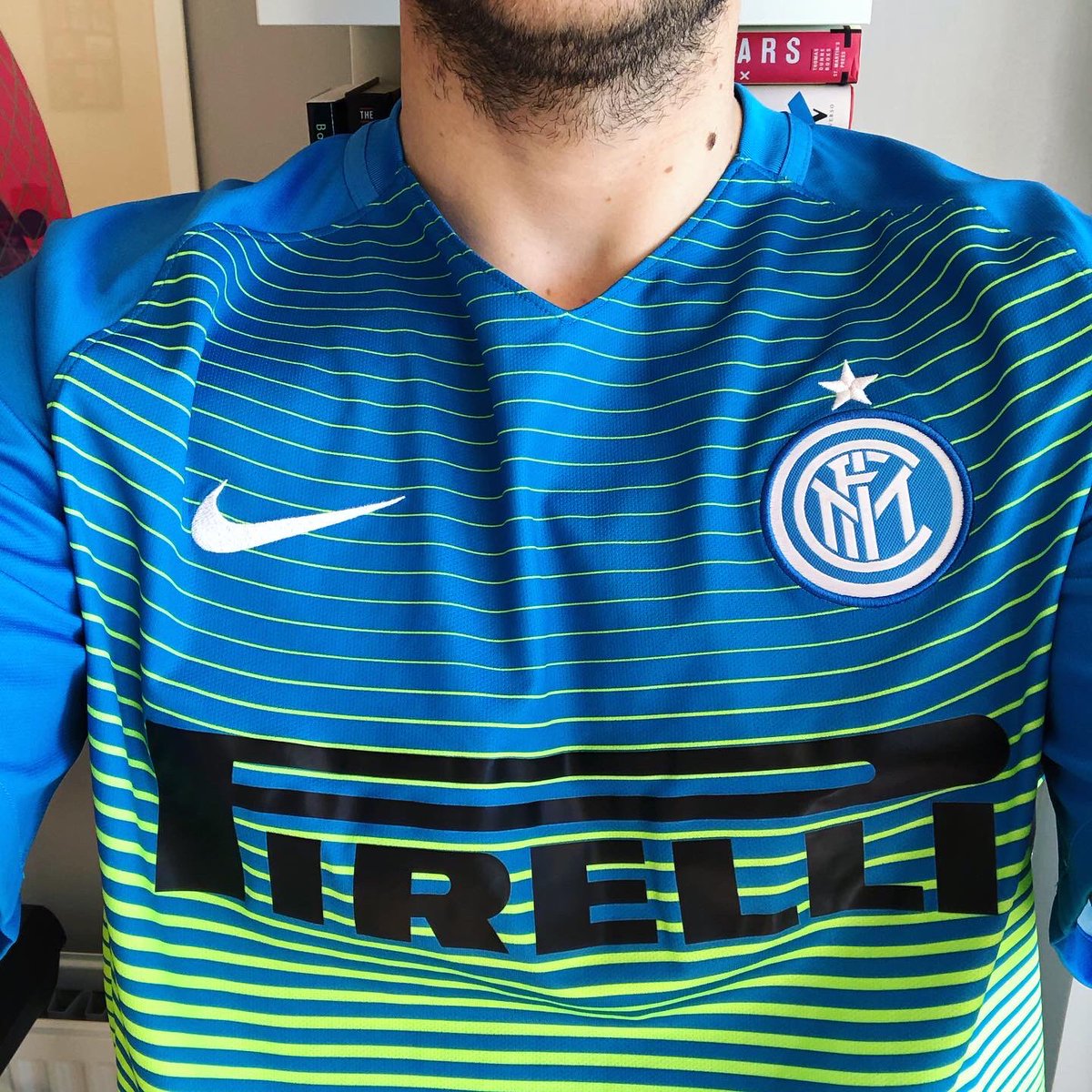 . @InterThird Kit, 2016/17NikeSometimes I wear an Inter shirt too. This one was quite controversial, renamed “sprite” because of its colours by its critics. Gabigol, in his awful season at Inter, scored his first and only goal while wearing this kit. #HomeShirt  #FootballShirt