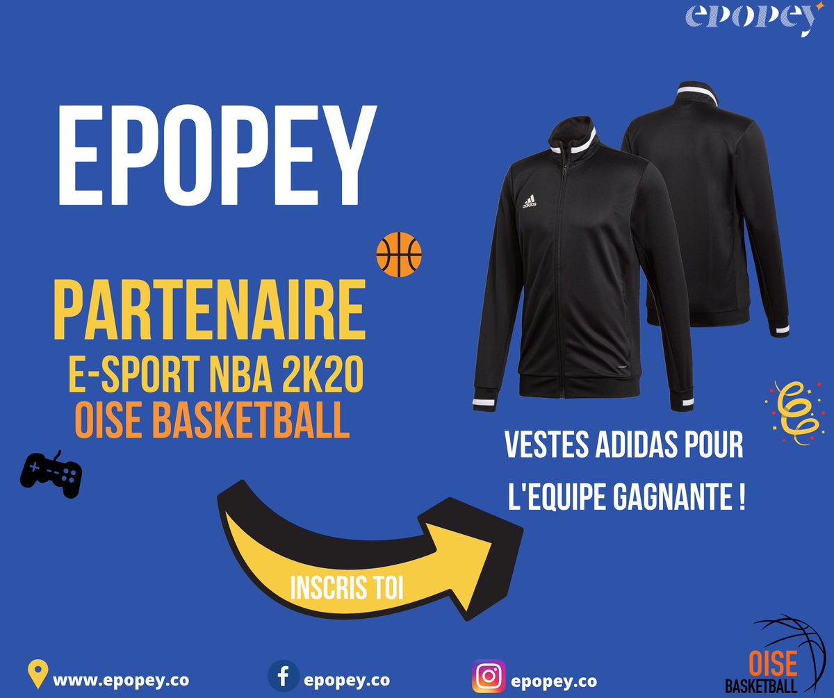 Et pour les vainqueurs du championnats des clubs  #ebasket60 NBA 2K20, des vestes Adidas offertes par notre partenaires @epopey_ 
#Oiseup