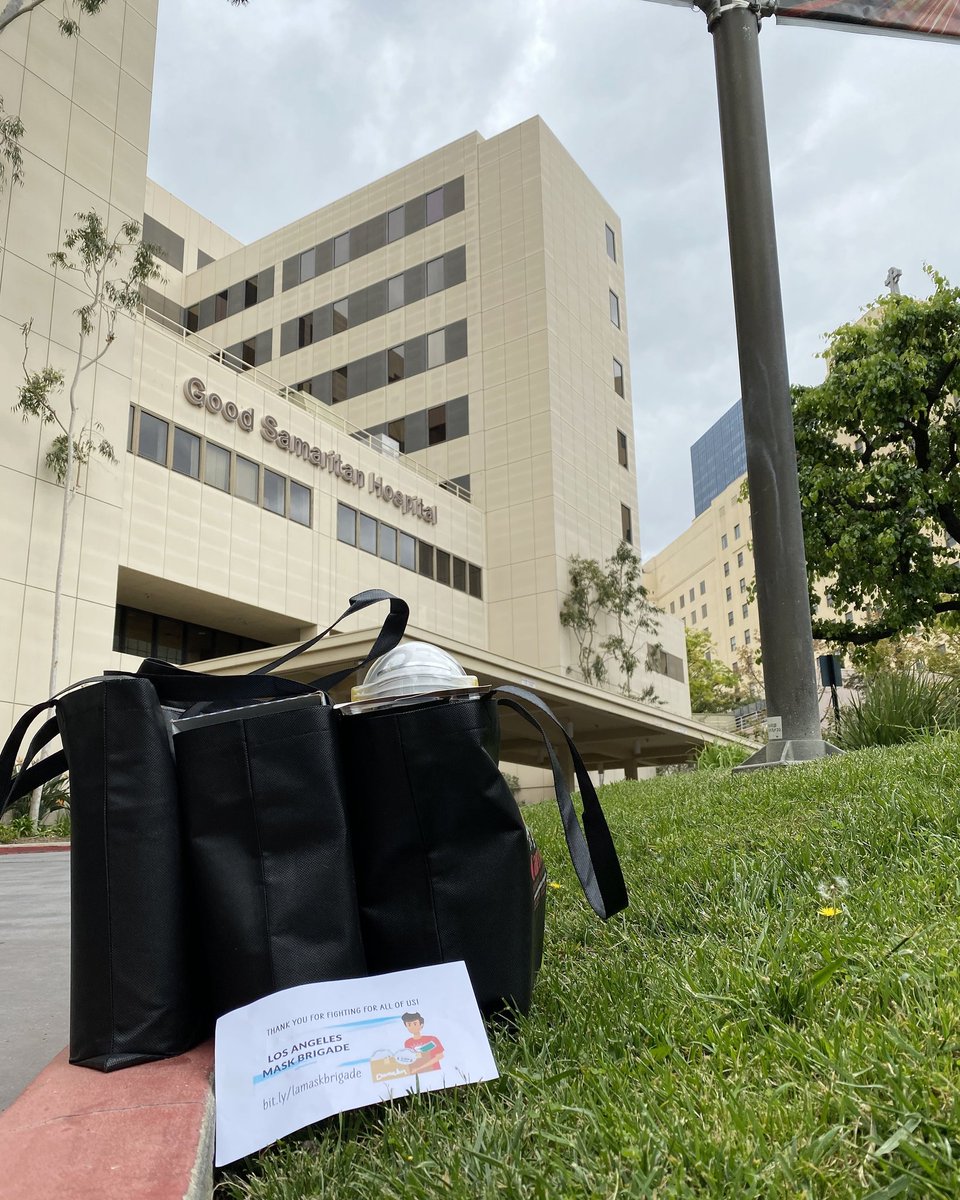 LAMaskBrigade's tweet photo. Just sent over a bag of N95s, surgical masks and disinfecting wipes to PIH Good Samaritan. We are going strong into week 3 and a little rain isn't going to stop us from picking up donations and dropping them off at hospitals! 💪🏻 https://t.co/KlGD40JJfI
