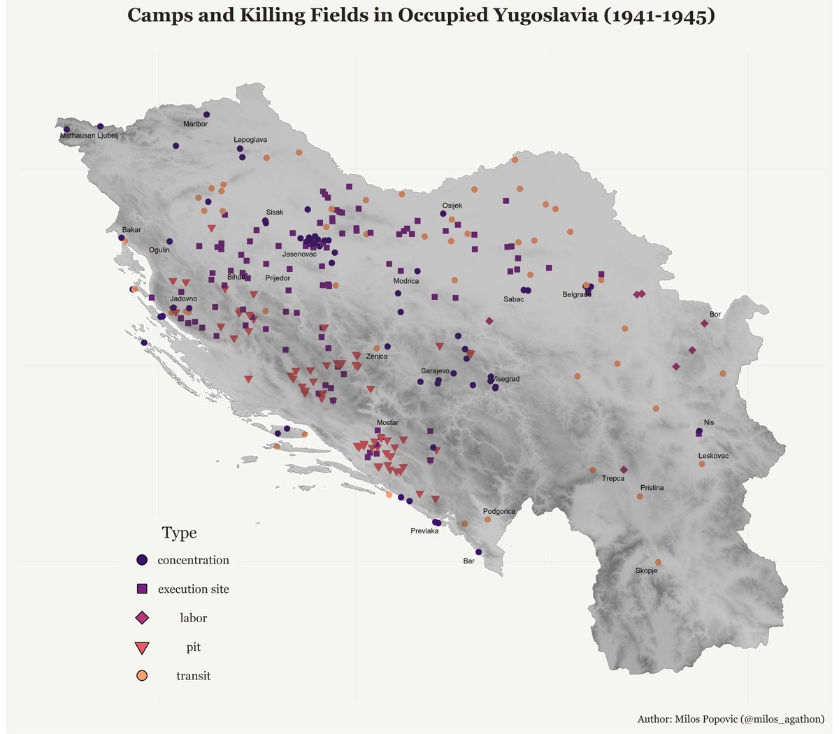 one of the initial hypotheses - that WW2 con. camps were located "in ustaša strongholds" - would've been easily refuted with any history reading. They were located where convenient (rail connection, empty ind. buildings, proximity to persecuted population)
