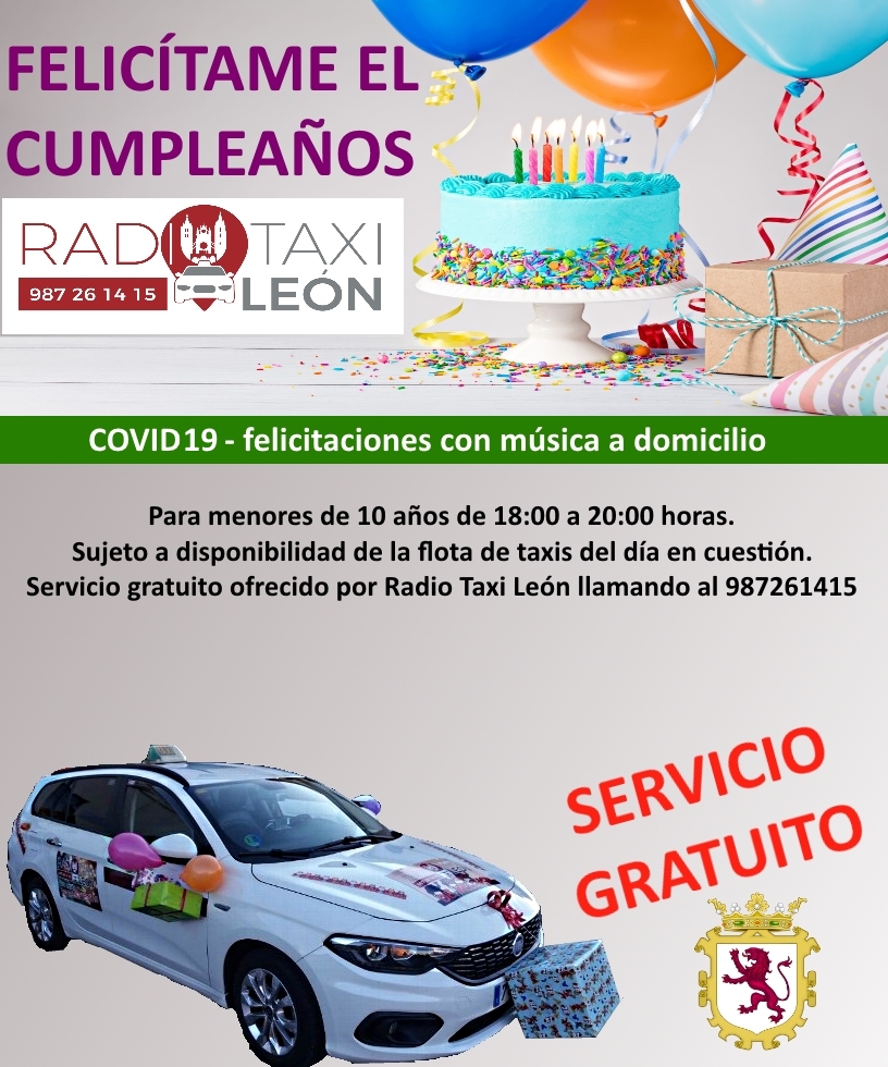 RADIOTAXILEON's tweet photo. Hemos lanzado esta iniciativa, durante el estado de alarma, con el fin de alegrar el cumpleaños a los niños leoneses en su domicilio. https://t.co/NQUc6wbEDh