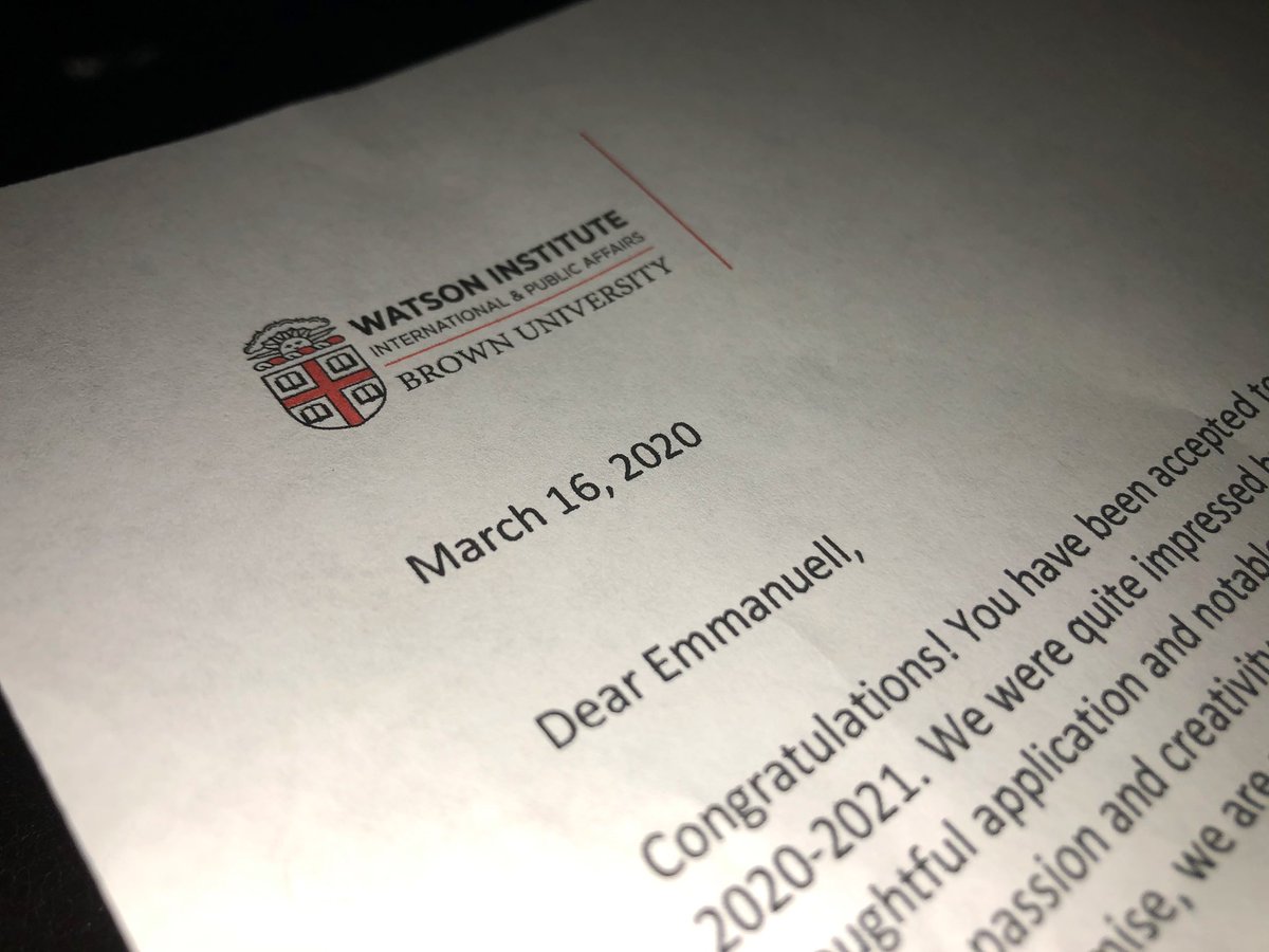 Manny_Burton9's tweet image. FROM ACADEMIC PROBATION TO IVY LEAGUE‼️ I am proud, and humbled, to accept my spot in the 2020 cohort @ Brown University’s Watson Institute for International &amp;amp; Public Affairs! A MASSIVE thank you to everyone who has supported me on my journey ❤️ #Burton2036 #BlackExcellence
