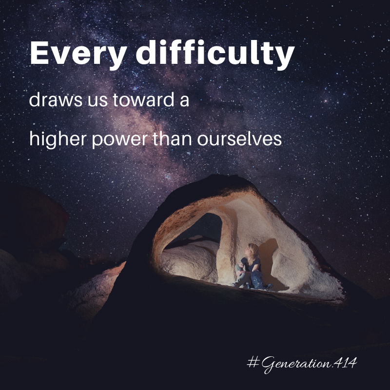 Generation414's tweet photo. Every difficulty draws us toward a higher power than ourselves.
#Generation414 #BeTheChange #BelieveinYourself #Covid19 #CoronaVirus #EveryLifeMatters #InspirationalQuotes #MotivationalQuotes #StayHome #StaySafe https://t.co/TBy8j0Tx6J