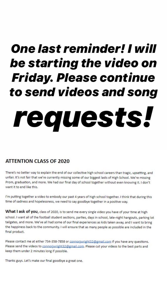 Final reminder! Friday deadline!