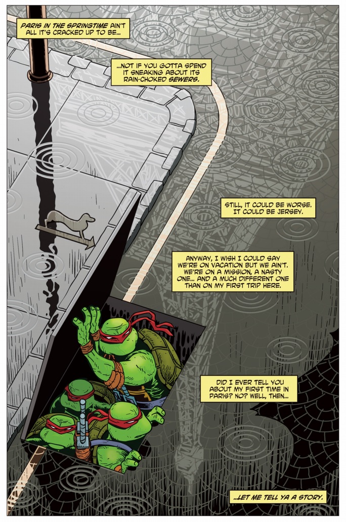 D'Israeli. Think the colouring for the IDW reprint takes away a lot of the atmosphere and also makes the boys stick out like sore thumbs. Of course if they had a nighttime pallet they'd have to use it all the time, so...