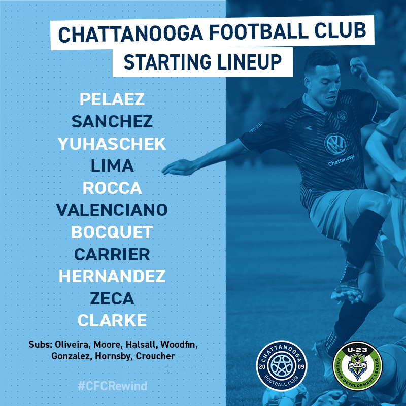ChattaGooner's tweet photo. It's a little under an hour until the #CFCRewind match between @ChattanoogaFC and the Seattle Sounders U23s.

Here's your @423SoccerPod CFC Starting Line Up https://t.co/SgUlWyK51P