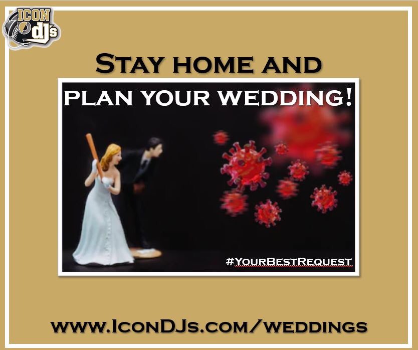 Plan your wedding with us! We can arrange a virtual conference to discuss your plans and details. Visit us icondjs.com/weddings #stayhome #coronawedding