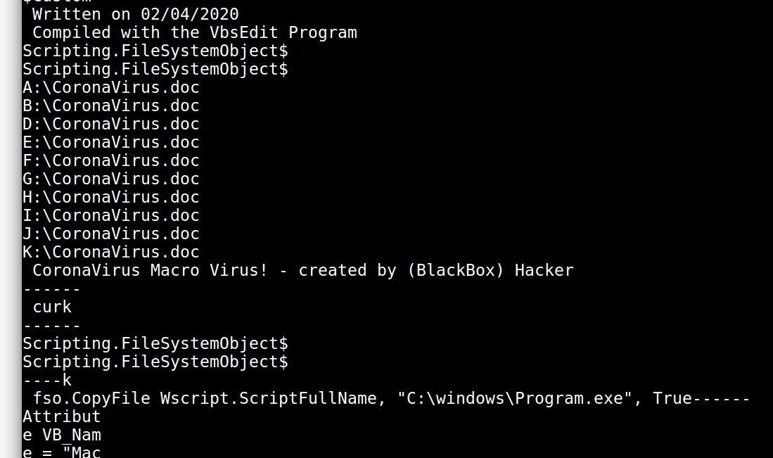 jorgemieres's tweet photo. ⚠️🆕 "CoronaVirus Macro Virus!" sentence found in the #Malicious document called #CoronaVirus.doc 🔃
☣️259d7d6bddae62a64281a541c946e3e8 ↔️ #Macro #Microsoft call it as a Trojan:O97M/#Covitse
Target ↔️ UK people
Attribution ↔️ (BlackBox) Hacker
#Malware #Trojan #macro #COVID19 https://t.co/hnl1210YsK