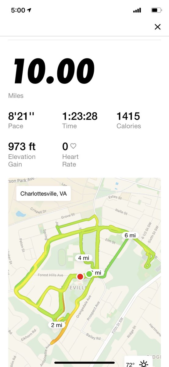 April 5th: ran 10 miles. Gonna look up a reasonable ruck/run ratio. CVille is too hilly for what I’m trying.