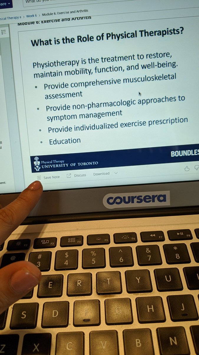 mirita_lopez's tweet photo. Very much into a new online course on health and physiotherapy from the University of Toronto @UofT_PT on @coursera while in quarantine at Ontario, California 😁 https://t.co/7rF1FwWe7D