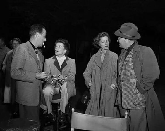Spencer Tracy, seen here with Bogie, Bacall, and Katharine Hepburn (now that’s a legendary hang-out!), is the one who coined the “Bogie” nickname, and he insisted it be spelled with an -ie.