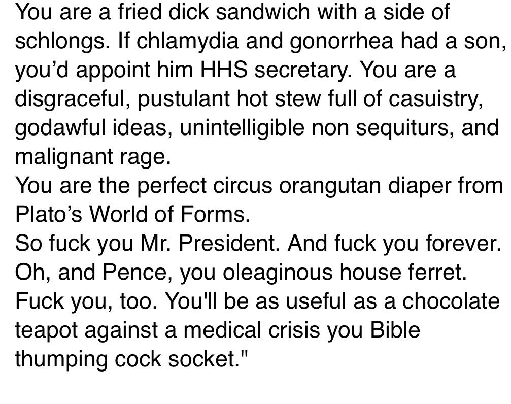 HS Tommy Lee’s Open letter to  @realDonaldTrump!! I can’t stop laughing & crying at the same time. Tommy Lee from Motley Crue for those who don’t know.