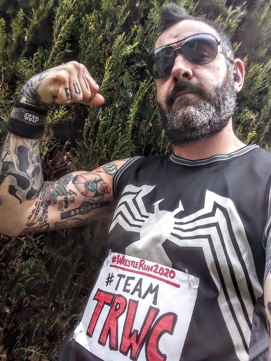 TRWC4LIFE's tweet photo. Our Admin #EvilEvan crushed the @LapelYeahPins  #WrestleRun2020 Virtual 5K setting a new personal best- 24:09 while representing #TeamTRWC. 💪🏼🤘🏼👊🏼 https://t.co/gb5S3hDUOf