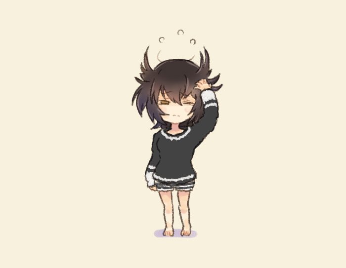 初月(艦これ) 「おははつづき 」|才口オトウフのイラスト