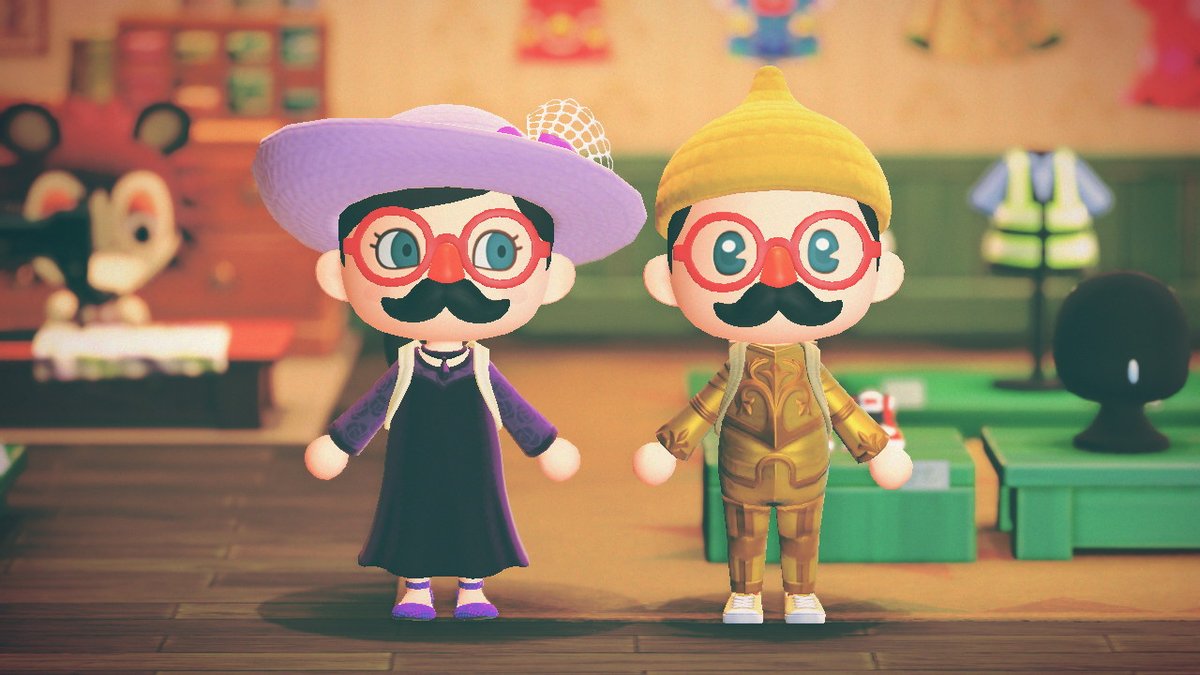 Samizabeth's tweet photo. Just a couple of fashionistas  #AnimalCrossing #ACNH #NintendoSwitch https://t.co/tNrVtDYj0M