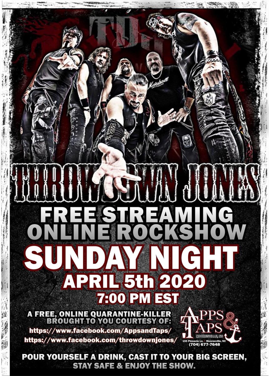 ThrowdownJonesX's tweet photo. Join us TONIGHT at 7:00 PM for some FREE QuaranTuned TDJ Rock &amp; Roll fun to keep your mind off the current National TP Crisis...
Tune in at: https://t.co/HJpNULiQtU
and https://t.co/eW8D0n0Wy7
BYOB and enjoy...#throwdownjones @AppsnTaps https://t.co/gyvOOs8FKd