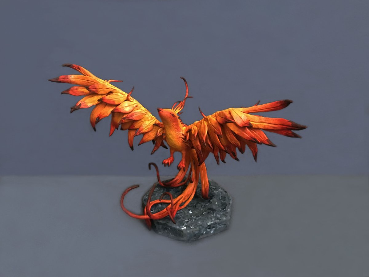 AneMare - Phoenix made with Cosclay, flexible polymer clay