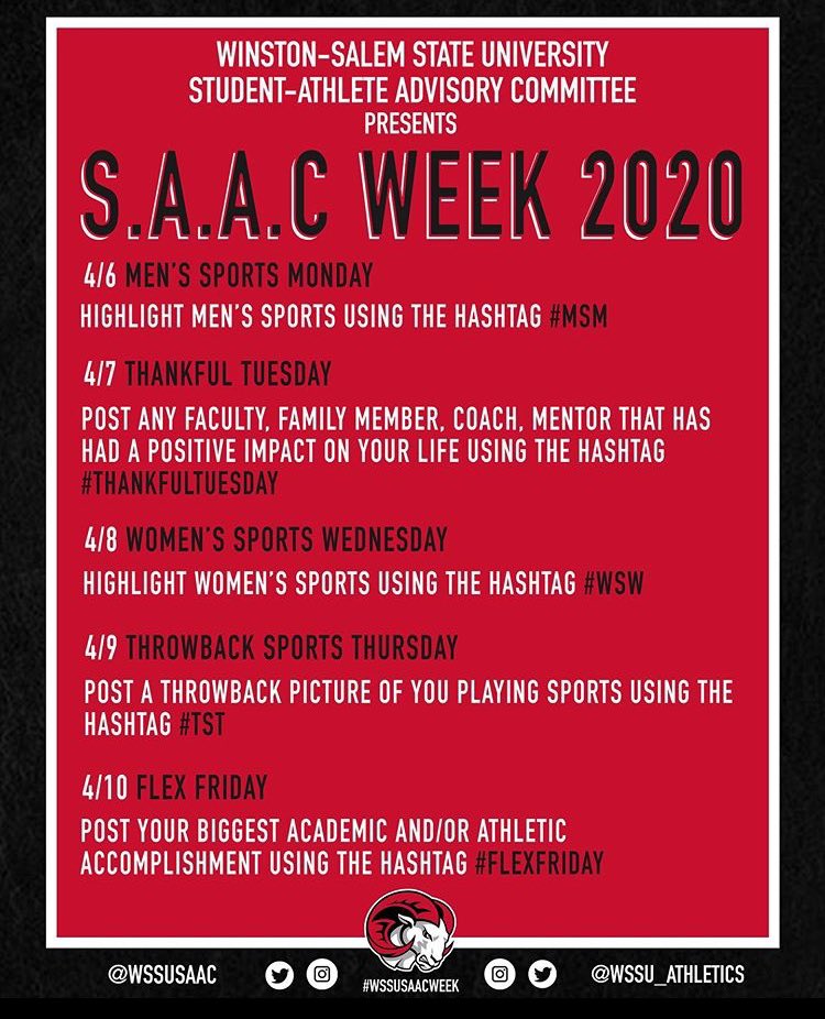 Tomorrow is the start to WSSU S.A.A.C week!