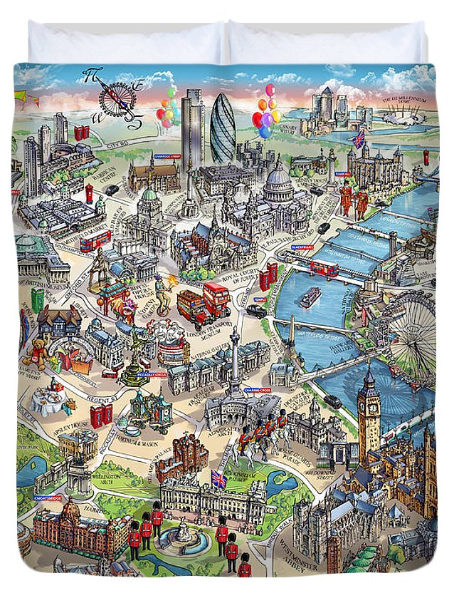 Or this map of London where East London is all fields and balloons.