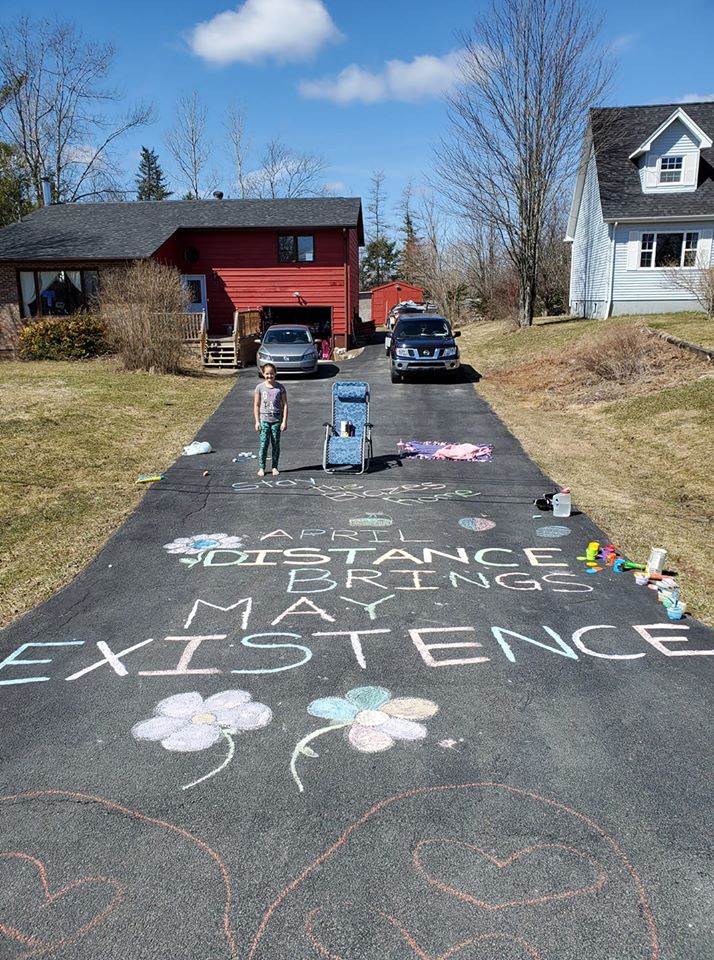 In #EnfieldNS this afternoon (sent to me) #COVID19 #EastHants Great message from Abby! #StaytheBlazesHome  <a href="/SBelliveauCTV/">Suzette Belliveau</a>