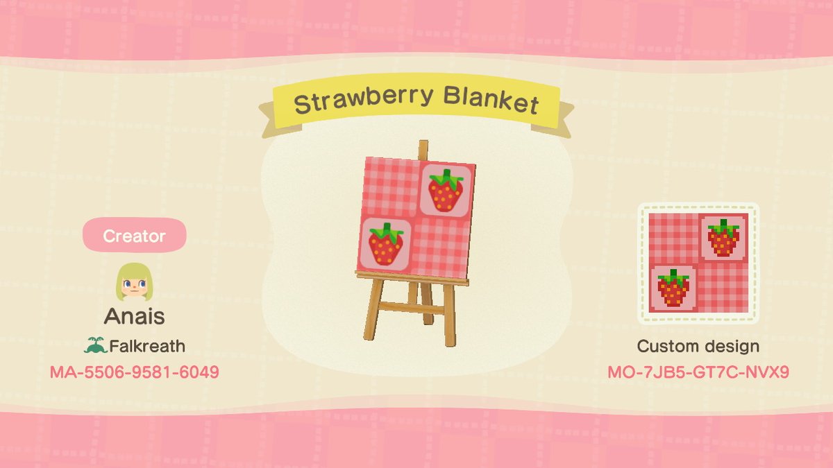 pix Acnh Picnic Blanket Qr Code strawberry quilt picnic blanket