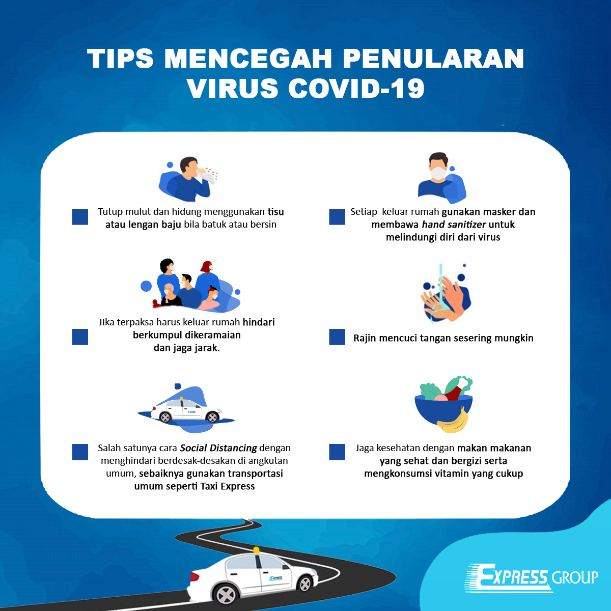 Tetap #dirumahaja selama beberapa waktu pada saat wabah infeksi COVID-19 ini dilakukan untuk terhindarkan dari infeksi tersebut. Namun bagaimana jika kamu diharuskan keluar rumah untuk sesuatu yang penting?

Nah! berikut tips nya buat kamu.

#socialdistancing #naiktaxiexpress