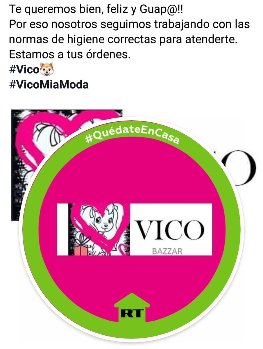 VICOmiamoda's tweet photo. Porque la #CuarentenaTotal no es motivo de no estar guap@ en casa, poner #Chula tu cocina o tú clóset.
Nosotros seguimos trabajando para ti, búscanos en nuestras #RedesSociales como
#Vico🐶
#VicoMiaModa 

#Animo #MexicoSomosTodos

💋💋💋💋💋💋💋 https://t.co/YWUOI1Iz3Z