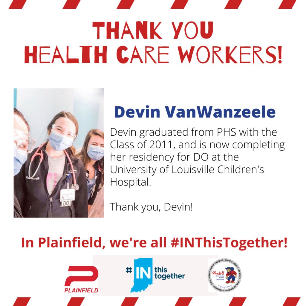 PCSCQuakers's tweet photo. Thank you, Devin! #INThisTogether #CommunityOf Values @TownOfPlainfieldIndiana https://t.co/G0LxjUtgMM
