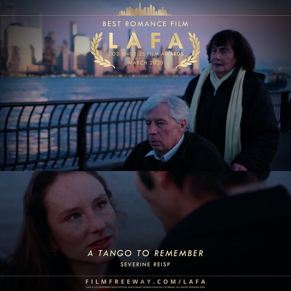 SeverineReisp's tweet photo. Thank you @lafilmawards for awarding a Tango To Remember with Best Romance Film. It lies close to my heart as it deals with #Alzheimers and how dance and music can be used as a tool to help with the disease &amp; my grandparents suffered from it. #filmmaking #movies #dance #romance https://t.co/VBlifbHljQ