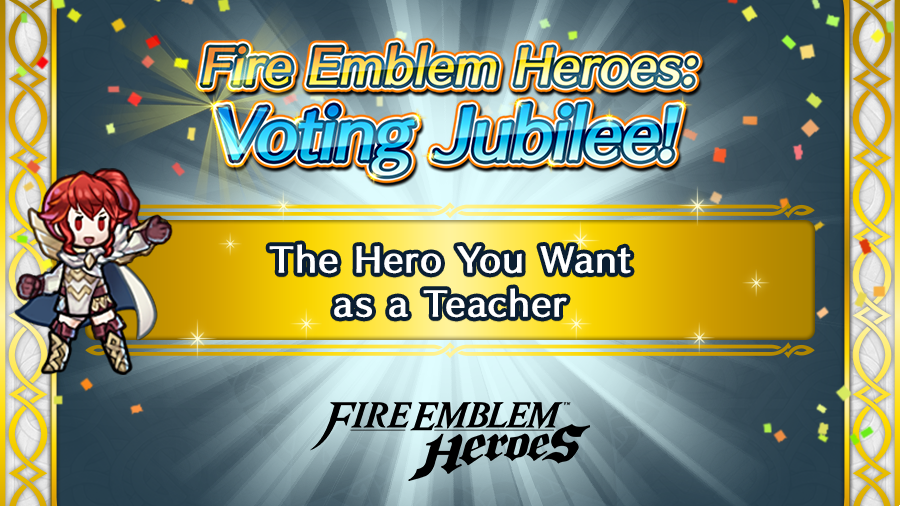 FE_Heroes_EN's tweet photo. The first category in the #FEHeroes: Voting Jubilee event is...The Hero You Want as a Teacher! If you went to school in the Fire Emblem universe, who would you like to see standing at the head of the class? Vote now at the link below!

https://t.co/8rMDh8cPxJ https://t.co/ZhwhONliLq