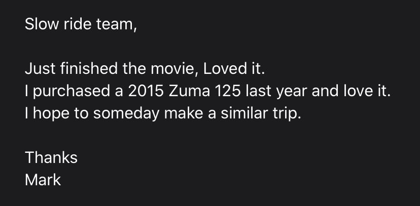 SlowRideHomeDoc's tweet image. ❤️🎥🛵😭