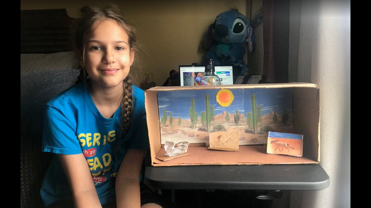 CarterKdcarter's tweet photo. More windsocks and dioramas from my amazing fourth graders and their families! #smithleopards #allforthem #sciencerocks #weathervsclimate https://t.co/NhitWDtiIM