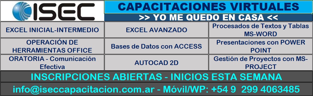 ISECCAPACITA's tweet photo. CAPACITACIONES A DISTANCIA - Inicios Próxima Semana https://t.co/WX5zARwt52