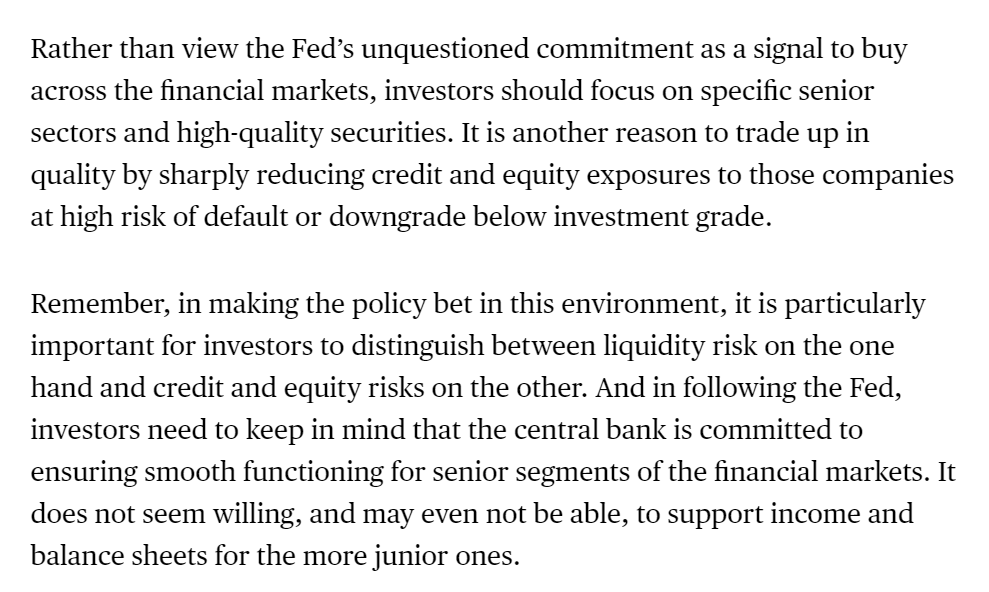 Mohamed A. El-Erian (@elerianm) on Twitter photo Should #investors just follow an "all-in" #Fed --a strategy that worked for a long time?
IMO, the answer this time points to a much more differentiated approach for 2 main reasons.
For details:
bloomberg.com/opinion/articl…
(Thanks to <a href="/bopinion/">bopinion</a> for placing this in front of the paywall) Should #investors just follow an "all-in" #Fed --a strategy that worked for a long time?
IMO, the answer this time points to a much more differentiated approach for 2 main reasons.
For details:
bloomberg.com/opinion/articl…
(Thanks to <a href="/bopinion/">bopinion</a> for placing this in front of the paywall)
