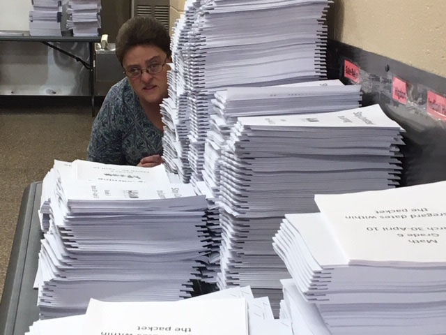 CCPS's tweet photo. Huge THANKs &amp; 🙌 go to CCPS employees who spent the weekend printing &amp; preparing paper learning packets for students. New pickup protocols are in place at the 11 distribution sites for a safe, quick &amp; smooth pickup. Read more on the new pickup procedures https://t.co/hUy5VS1OTb https://t.co/NDNbfju3Y2